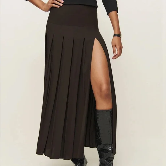 Reformation Nancy Skirt Brown - Size 4 - Picture 3 of 6